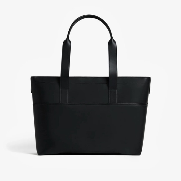 Monos Handbags - Sleek Black Leather Tote Bag